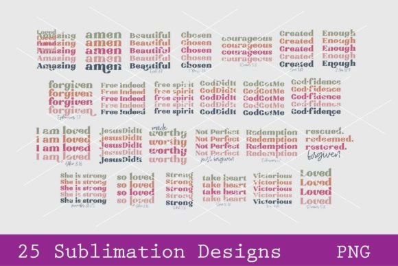 25 Christian Sublimation Bundle Design 1 for Crafts & Branding