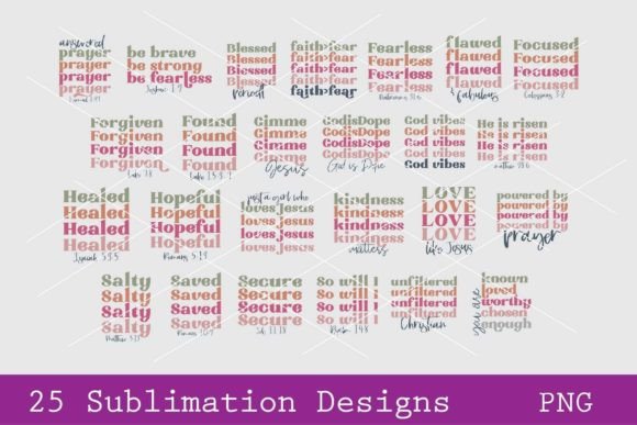 25 Christian Sublimation Bundle Design 3 for Crafts & Local Branding