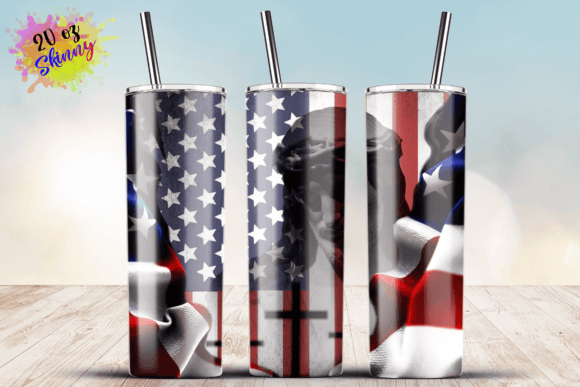 Jesus American Flag 20oz Wrap: Crafts & Design Asset