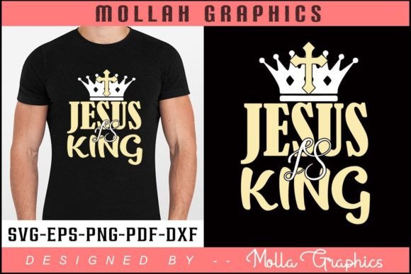 Jesus is King Typography T Shirt Design Print Templates